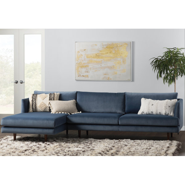 AllModern 83.85" Wide Velvet Sofa & Chaise & Reviews